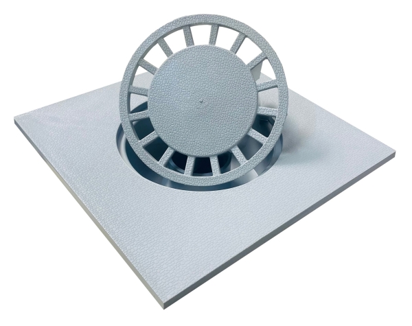 Hofablauf 30 x 30 cm grau senkrechter Abgang DN 110